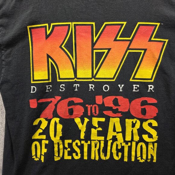 Vintage KISS Destroyer Shirt Mens XL Black 20 Years Tour Band Rock Tee 90s - Picture 7 of 12
